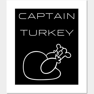 Captain Turkey Typography White Design Posters and Art